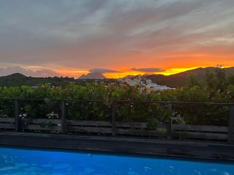 Pool view, Swimming pool, Sunset