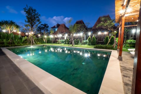 Night, Garden, Garden view, Pool view, Swimming pool