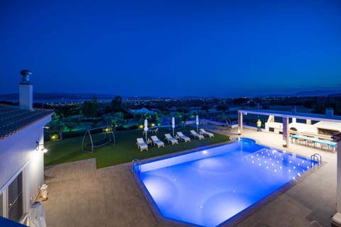 Night, Natural landscape, Pool view, Swimming pool, sunbed