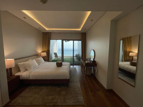 Bed, Sea view