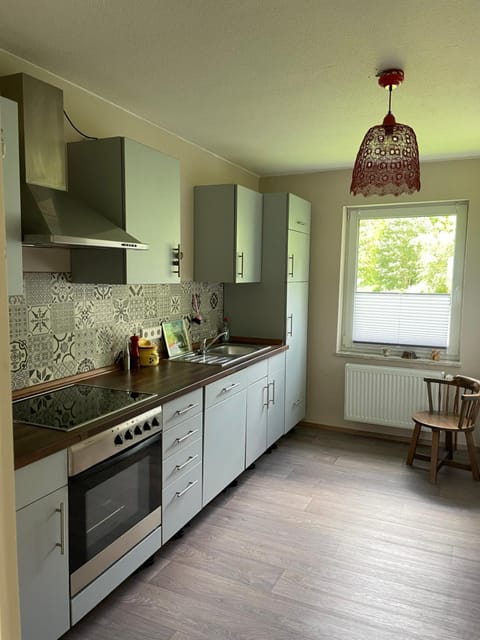 Kitchen or kitchenette, dishwasher, oven, stove