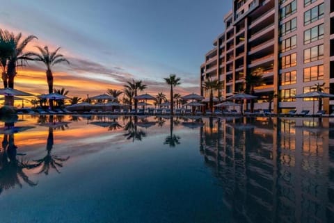 Property building, Pool view, Swimming pool, Sunset