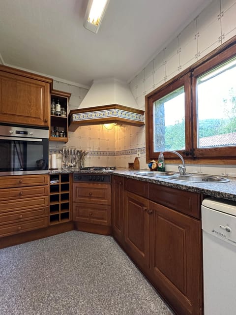 Kitchen or kitchenette, dishwasher, stove