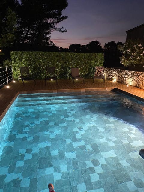 Night, Natural landscape, Pool view, Swimming pool