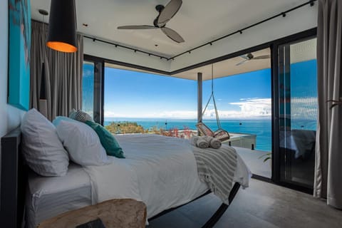 Bed, Natural landscape, View (from property/room), Balcony/Terrace, Photo of the whole room, Seating area, Bedroom, Sea view