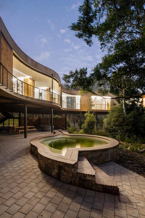 Property building, Night, Natural landscape, Pool view