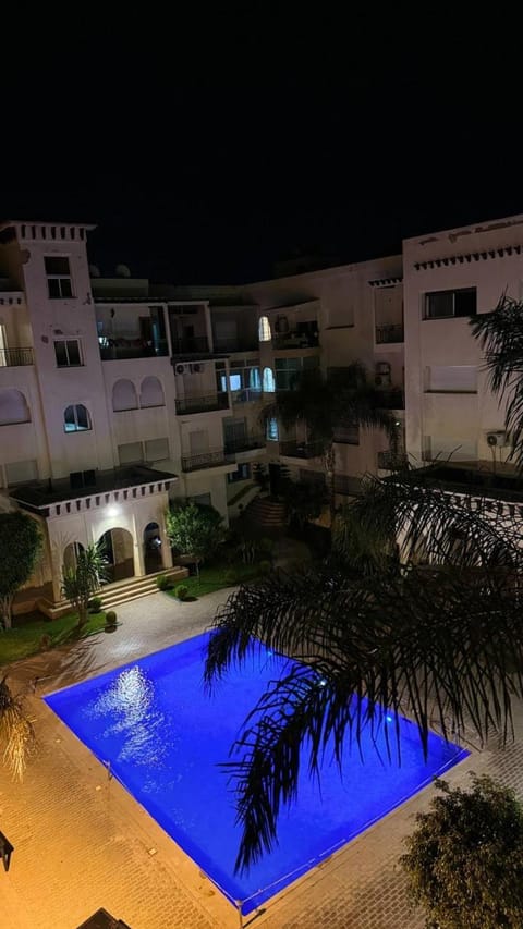 Night, Pool view, Swimming pool