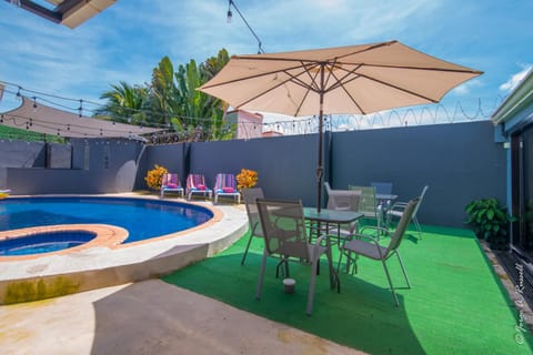 Patio, Pool view, Swimming pool, sunbed