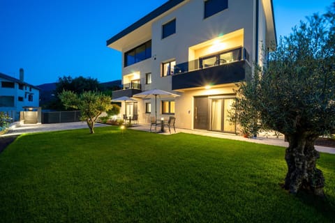 Property building, Night, Garden, Garden view