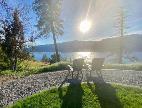 Garden, Lake view, Sunset