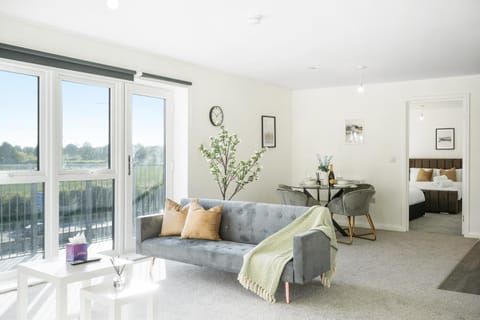 Living room, Seating area, Dining area, Garden view