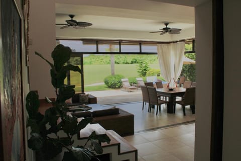 Living room, Seating area, Dining area, Garden view