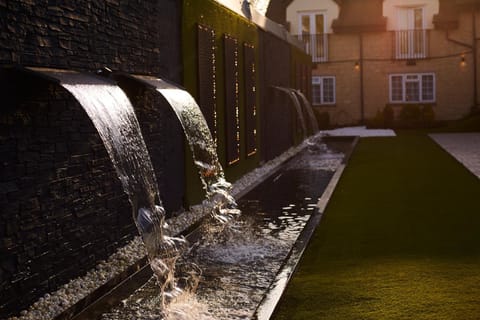 Property building, Night, Garden, Garden view