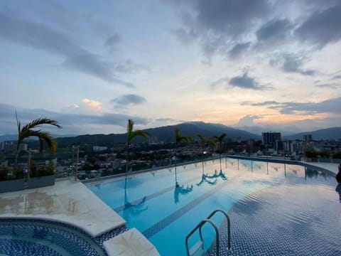 Nearby landmark, Day, Natural landscape, Mountain view, Pool view, Swimming pool, Sunrise, Sunset, sunbed