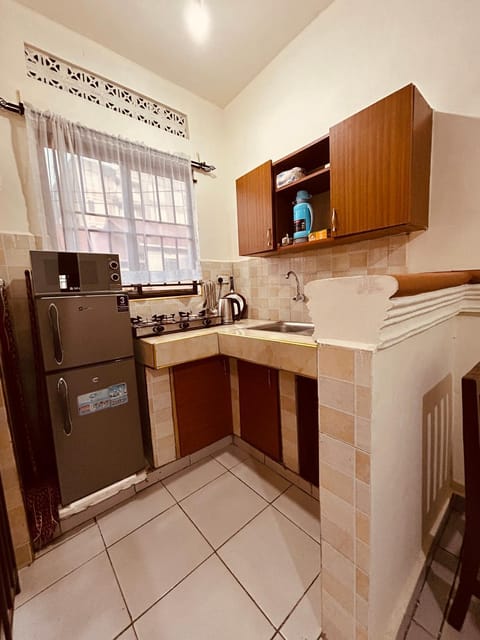 Kitchen or kitchenette, minibar, stove