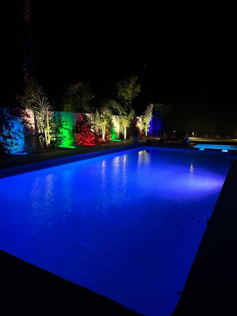 Night, Pool view, Swimming pool