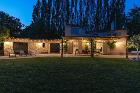 Property building, Night, Garden, Garden view