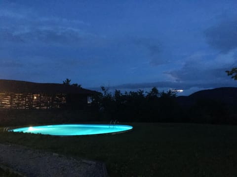 Night, Mountain view, Swimming pool