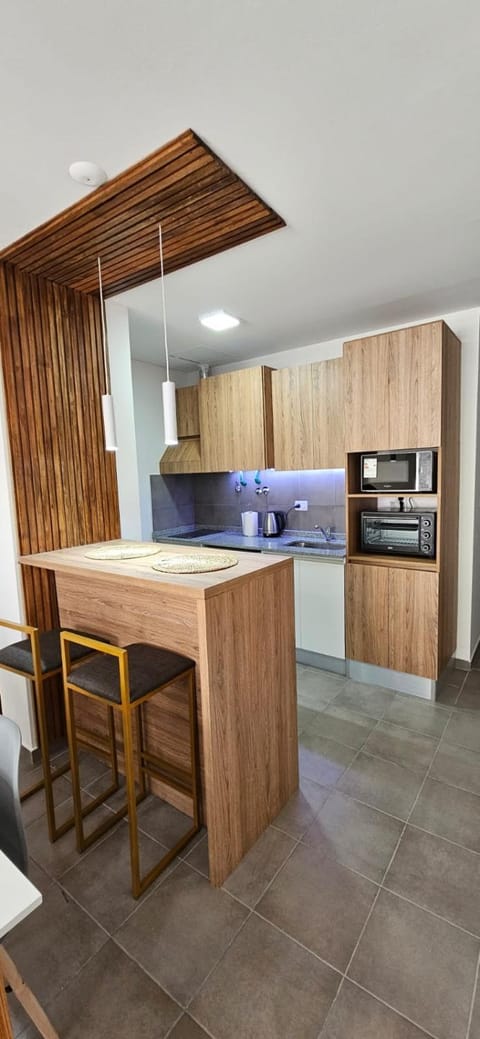 Kitchen or kitchenette, oven