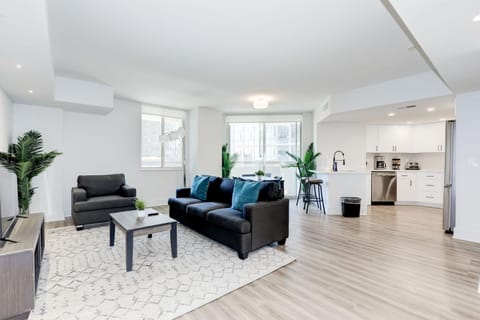 Kitchen or kitchenette, Living room, Seating area