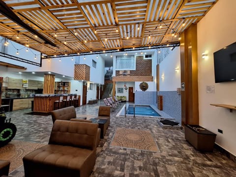 Living room, Pool view