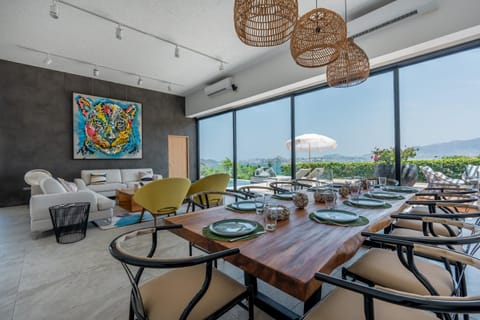 Living room, Dining area, Sea view