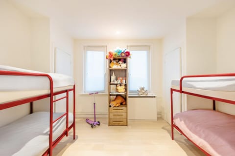 Bed, Photo of the whole room, Bedroom, children, young children, older children, bunk bed, wardrobe