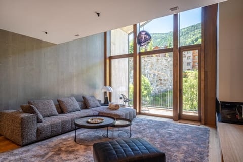 Natural landscape, Living room, Seating area, Mountain view