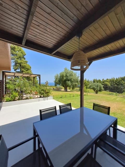 Patio, Natural landscape, Dining area, Garden view