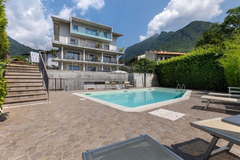 Property building, Living room, Swimming pool
