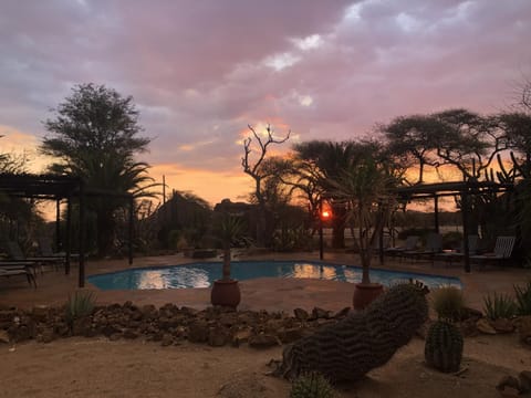 Swimming pool, Swimming pool, Sunset