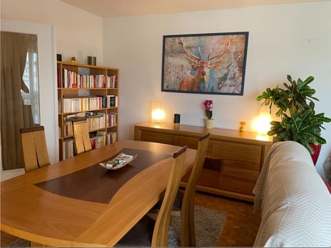 Library, Living room, Dining area