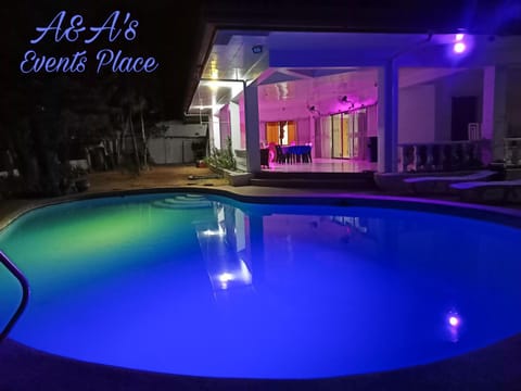 Night, Pool view, Swimming pool