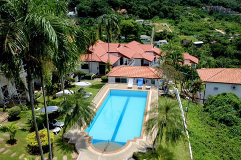 Natural landscape, Bird's eye view, Garden view, Pool view, Swimming pool