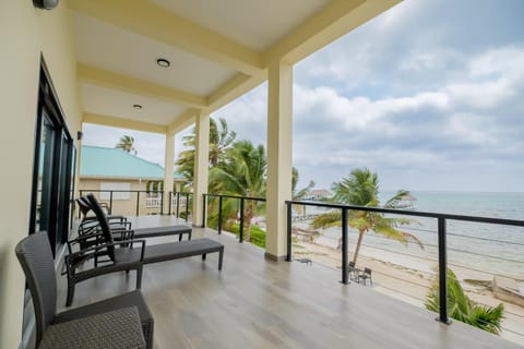 View (from property/room), Balcony/Terrace, Beach, sunbed