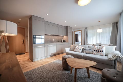 Living room, kitchen