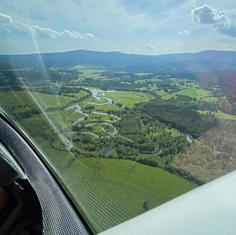 Nearby landmark, Natural landscape, Bird's eye view, Mountain view, River view