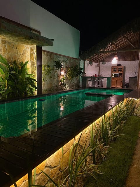 Night, Pool view, Swimming pool