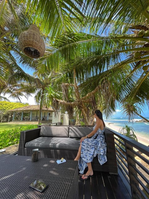 Patio, People, Natural landscape, Seating area, Beach, Sea view, group of guests