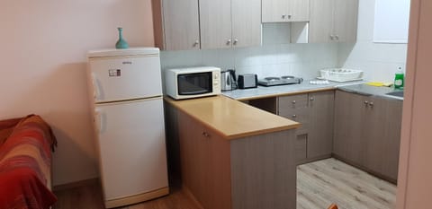 Kitchen or kitchenette, minibar, stove, toaster