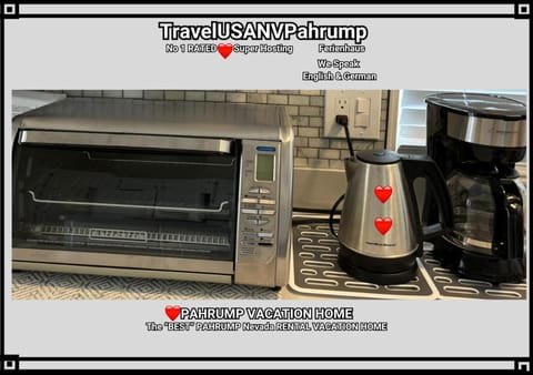 Coffee/tea facilities, Text overlay, toaster, kitchen