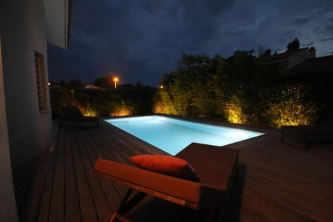 Night, Pool view, Swimming pool