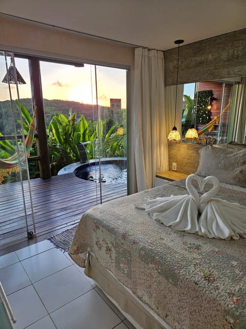 Bed, View (from property/room), Pool view, Sunset