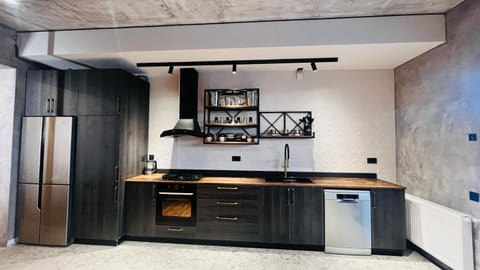 Kitchen or kitchenette, oven, stove