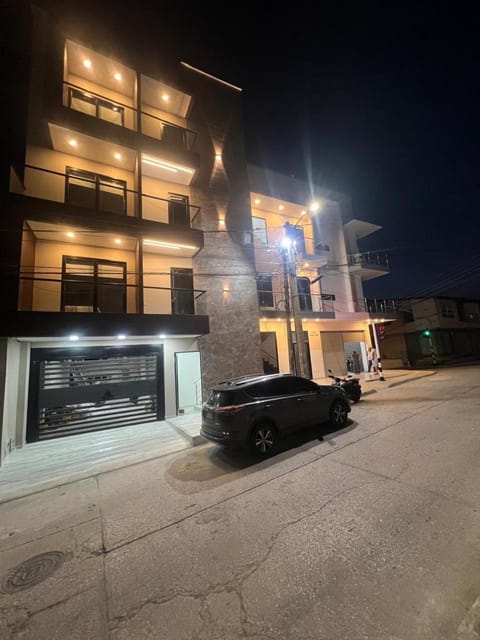 Property building, Night, Neighbourhood, Street view, Parking