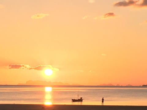 Beach, Sea view, Sunset