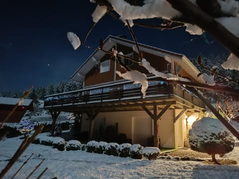 Property building, Night, Winter