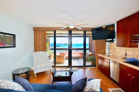 TV and multimedia, View (from property/room), Kitchen or kitchenette, Living room, Seating area, Sea view