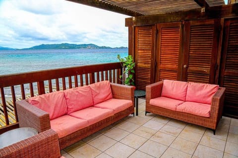 View (from property/room), Balcony/Terrace, Seating area, Sea view