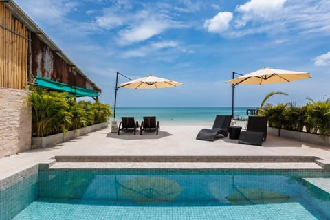 Patio, Day, Natural landscape, Seating area, Beach, Pool view, Sea view, Swimming pool, sunbed